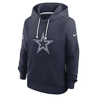 Sweat à capuche Nike bleu marine Dallas Cowboys Sideline Standard Issue Initial Home Dri-FIT pour femme