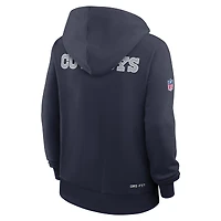 Sweat à capuche Nike bleu marine Dallas Cowboys Sideline Standard Issue Initial Home Dri-FIT pour femme