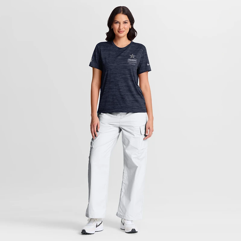 Women's Nike Navy Dallas Cowboys Sideline Velocity Dri-FIT T-Shirt