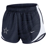 Short Nike Tempo Dri-FIT bleu marine pour femme des Cowboys de Dallas