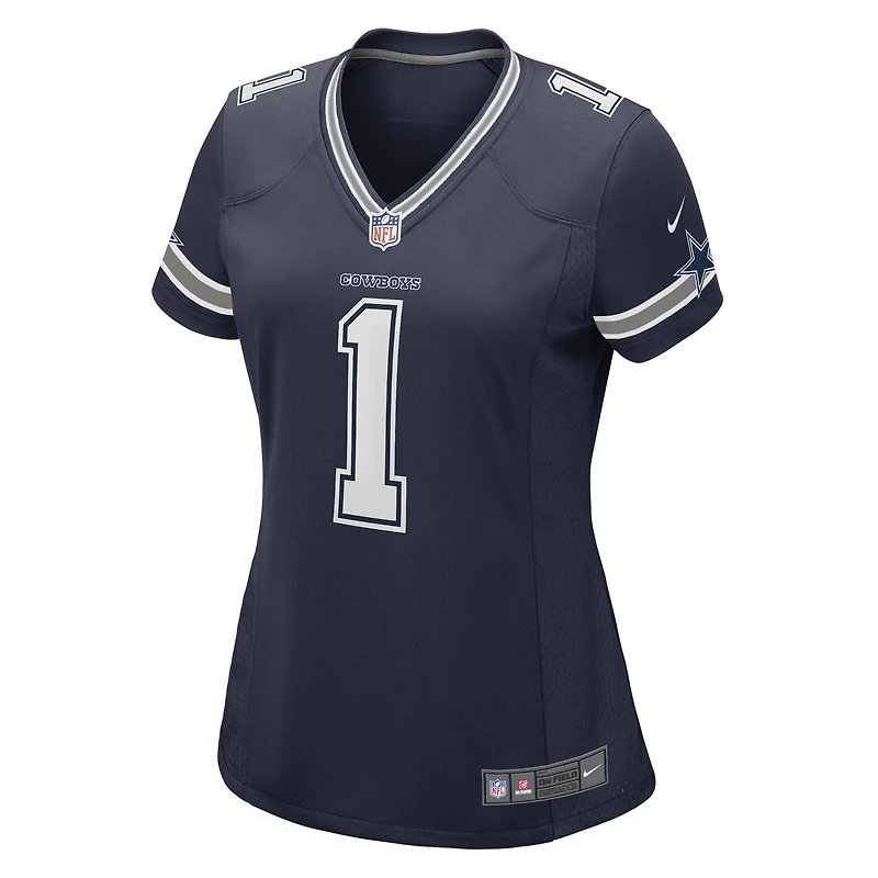 Maillot de match des Dallas Cowboys Nike numéro 1 Mom bleu marine pour femme