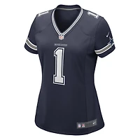 Maillot de match des Dallas Cowboys Nike numéro 1 Mom bleu marine pour femme