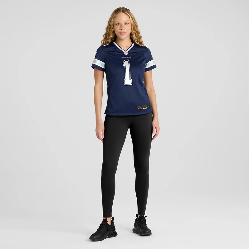 Maillot de match des Dallas Cowboys Nike numéro 1 Mom bleu marine pour femme