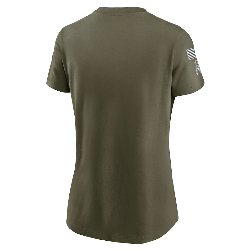 Women's Nike Olive Dallas Cowboys 2025 Salute to Service Sideline T-Shirt