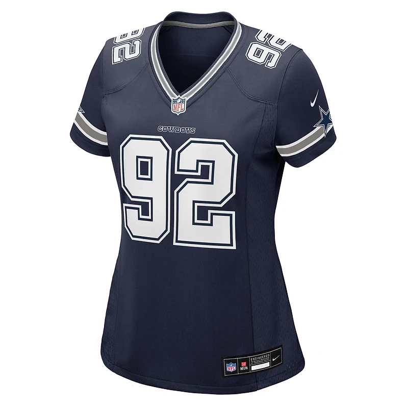 Maillot de match Nike Quinnen Williams bleu marine des Dallas Cowboys pour femmes