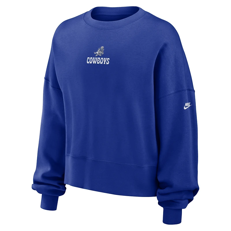 Sweat-shirt surdimensionné Nike Royal Dallas Cowboys pour femme