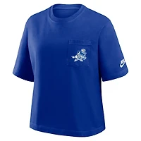 Women's Nike Royal Dallas Cowboys Rewind Pocket Boxy T-Shirt
