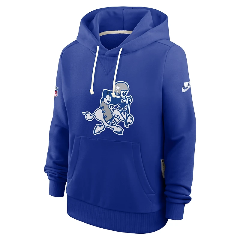 Women's Nike Royal Dallas Cowboys Throwback Sideline Standard Issue Dri-FIT Hoodie