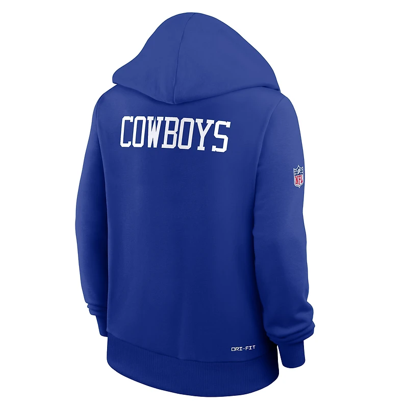 Women's Nike Royal Dallas Cowboys Throwback Sideline Standard Issue Dri-FIT Hoodie