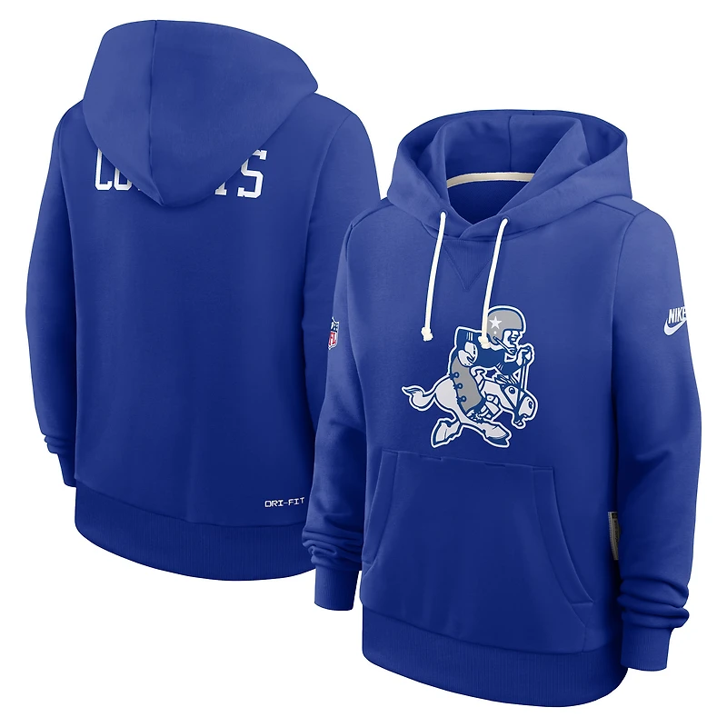 Women's Nike Royal Dallas Cowboys Throwback Sideline Standard Issue Dri-FIT Hoodie