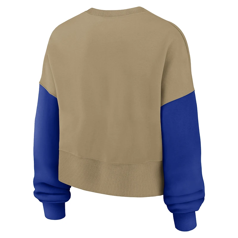 Women's Nike Tan Dallas Cowboys Oversized Rewind Pullover Sweatshirt