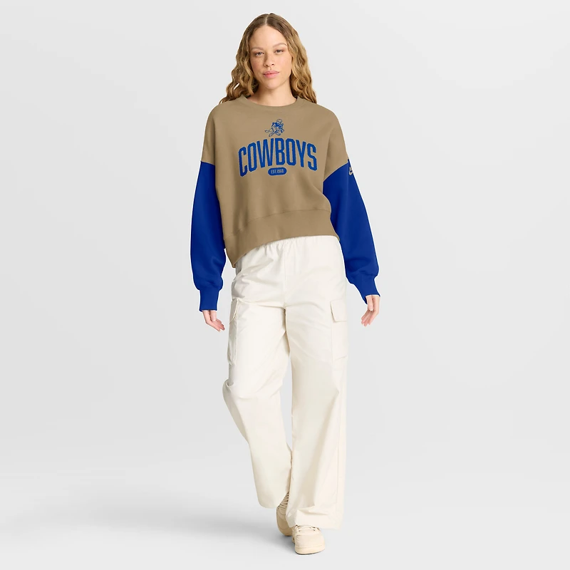 Sweat-shirt surdimensionné Nike Tan Dallas Cowboys pour femme