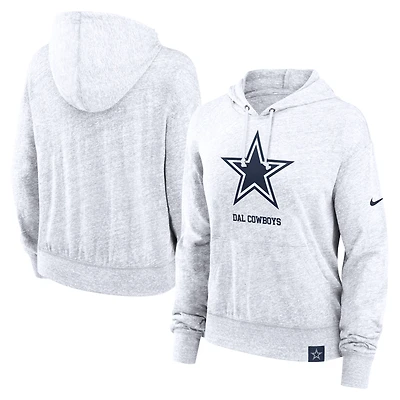 Sweat à capuche Nike Dallas Cowboys Gym Vintage Logo pour femme, blanc