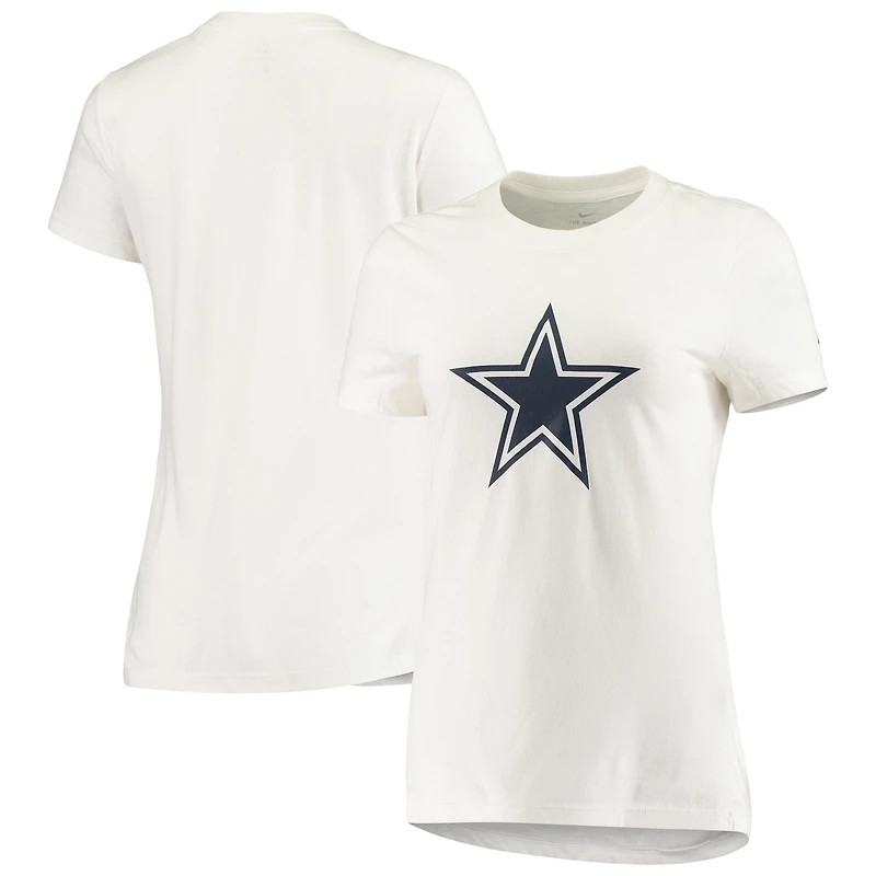 T-shirt essentiel à logo des Dallas Cowboys Nike pour femme, blanc