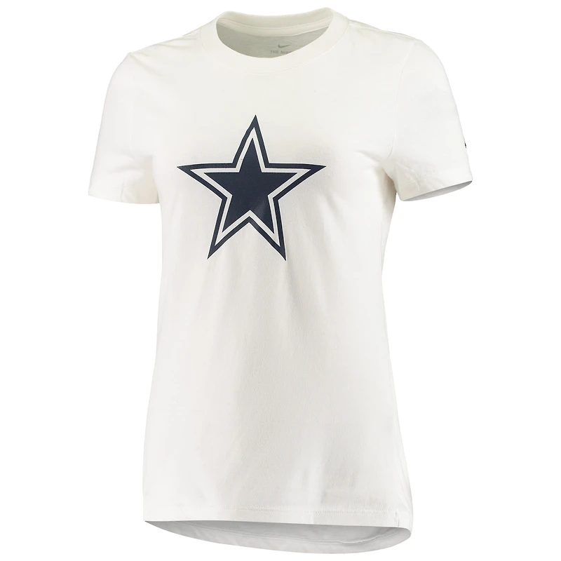 T-shirt essentiel à logo des Dallas Cowboys Nike pour femme, blanc