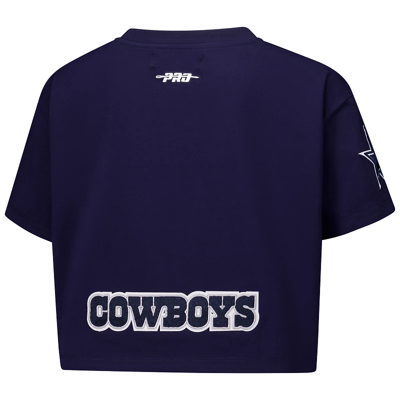 Women's Pro Standard Micah Parsons Navy Dallas Cowboys Player Name & Number Cropped Boxy T-Shirt