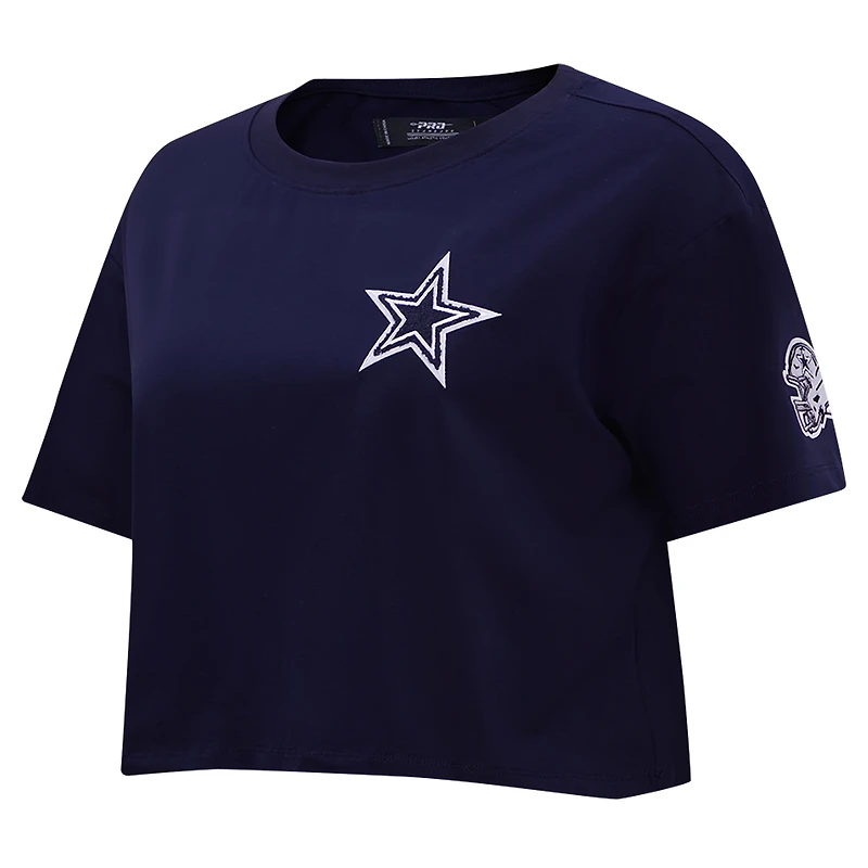 T-shirt court boxy Pro Standard pour femmes, bleu marine, Dallas Cowboys