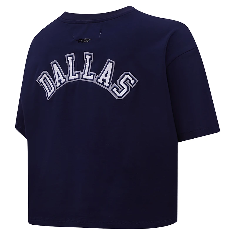 Women's Pro Standard Navy Dallas Cowboys Boxy Cropped T-Shirt