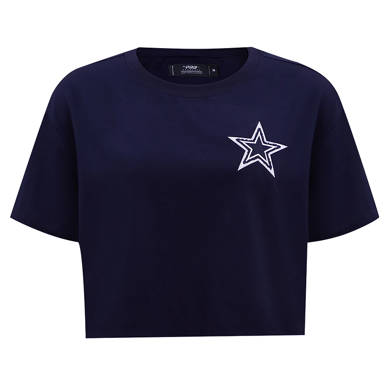 T-shirt court boxy Pro Standard pour femmes, bleu marine, Dallas Cowboys