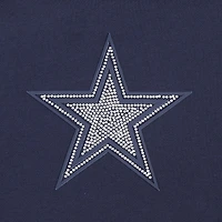 Sweat à capuche court imprimé de bijoux Dallas Cowboys Pro Standard pour femme, bleu marine