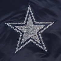 Women's Pro Standard Navy Dallas Cowboys Jeweled Satin Full-Snap Jacket