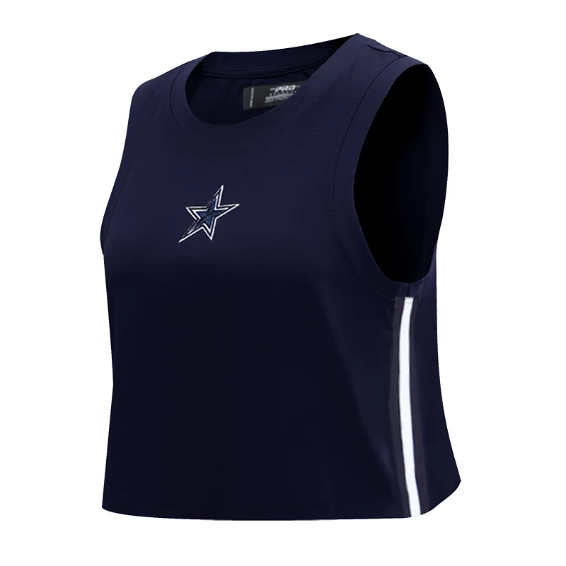 Débardeur court classique Pro Standard Navy Dallas Cowboys Ombre Wordmark pour femmes