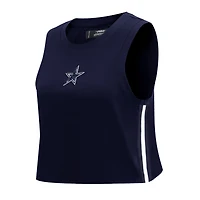 Débardeur court classique Pro Standard Navy Dallas Cowboys Ombre Wordmark pour femmes