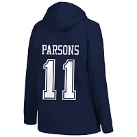 Profil pour femme Micah Parsons Bleu marine Dallas Cowboys Taille plus Nom et numéro du joueur Pull à capuche