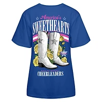 T-shirt pour femme avec bottes en cœur des pom-pom girls Cowboys de Dallas Royal
