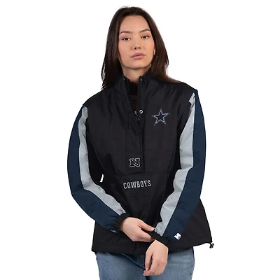 Veste demi-zippée noire/bleu marine Dallas Cowboys Thursday Night Gridiron pour femme