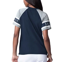 Haut raglan à blocs de couleurs pour femme Starter Navy Dallas Cowboys 1st Rounder