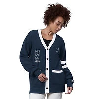 Cardigan boutonné bleu marine pour femme des Cowboys de Dallas