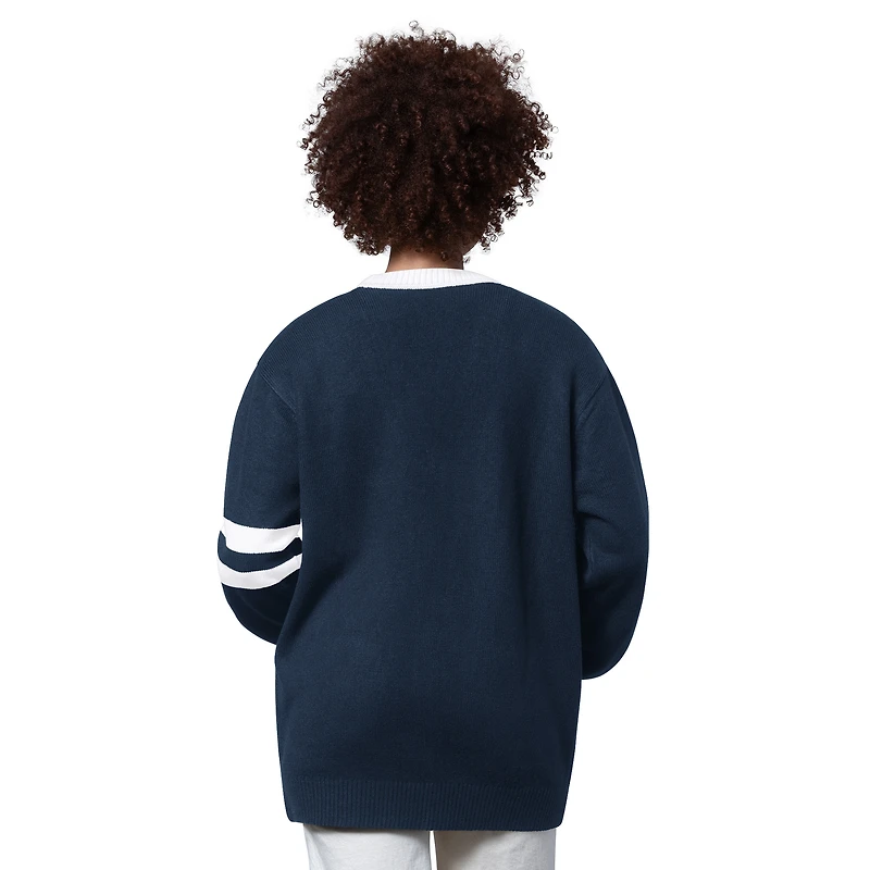 Cardigan boutonné bleu marine pour femme des Cowboys de Dallas