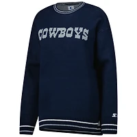 Pull oversize en tricot intarsia Starter Navy Dallas Cowboys pour femme