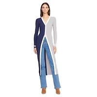 Women's STAUD Navy/Gray Dallas Cowboys Shoko Knit Button-Up Sweater Dress