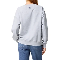 Women's Terez  White Dallas Cowboys Gems Fleece Crewneck Sweatshirt