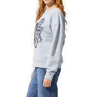 Sweat-shirt ras du cou en polaire rétro gris Dallas Cowboys pour femme Terez