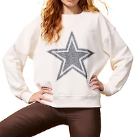 Sweat-shirt ras du cou en polaire blanc Dallas Cowboys Gems pour femme Terez