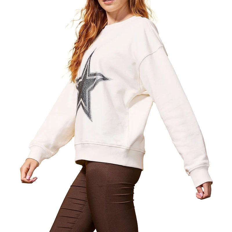 Sweat-shirt ras du cou en polaire blanc Dallas Cowboys Gems pour femme Terez