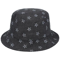 Women's The Wild Collective  Black Dallas Cowboys Denim Bucket Hat
