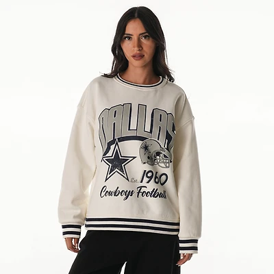 Sweat-shirt oversize vintage en molleton français crème Dallas Cowboys de The Wild Collective pour femme