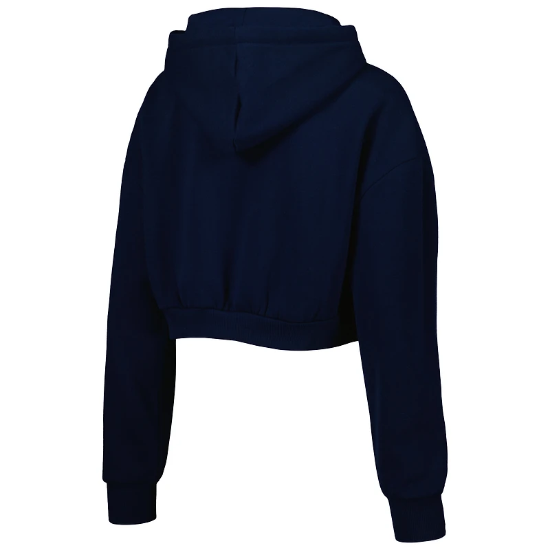 Sweat à capuche court Dallas Cowboys The Wild Collective pour femme, bleu marine
