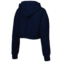 Sweat à capuche court Dallas Cowboys The Wild Collective pour femme, bleu marine