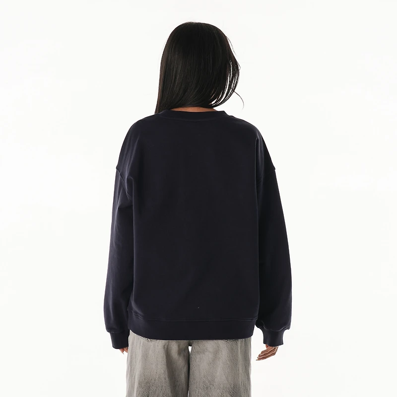 Sweat-shirt ras du cou surdimensionné bleu marine Dallas Cowboys Rock Crystal pour femme de The Wild Collective