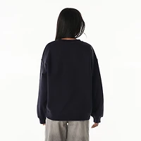 Sweat-shirt ras du cou surdimensionné bleu marine Dallas Cowboys Rock Crystal pour femme de The Wild Collective