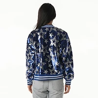 Blouson aviateur zippé à sequins Royal Dallas Cowboys pour femme The Wild Collective