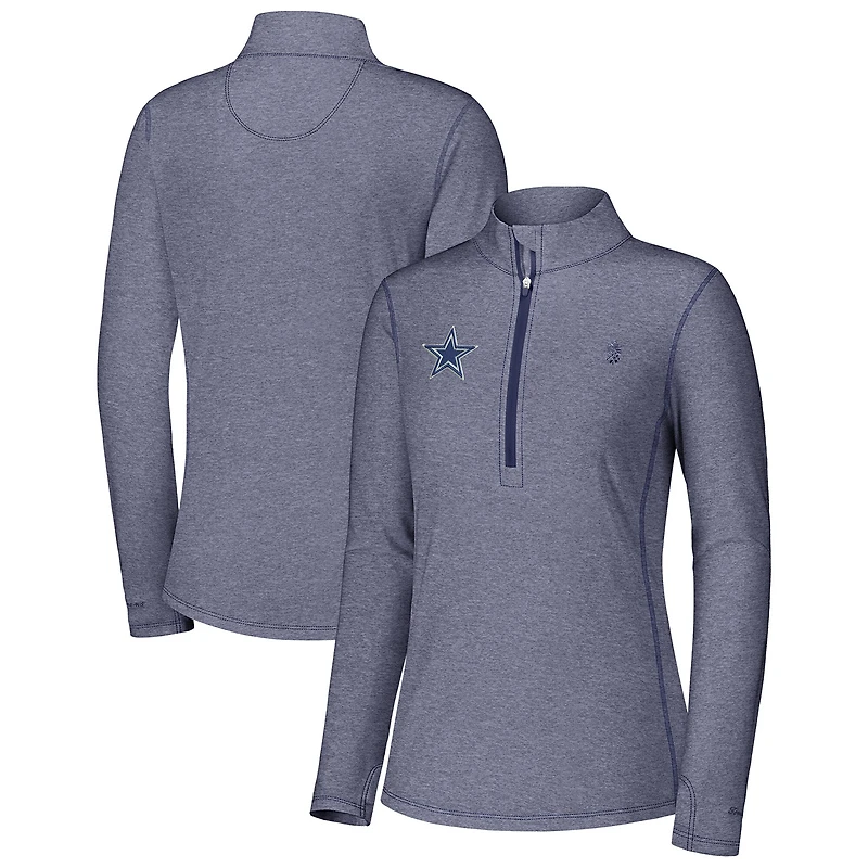 Women's Tommy Bahama Navy Dallas Cowboys Sport Playa Vista IslandZone Quarter-Zip Jacket