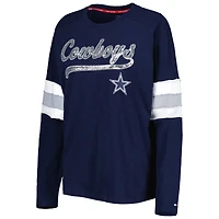 Women's Tommy Hilfiger Navy Dallas Cowboys Justine Long Sleeve Tunic T-Shirt