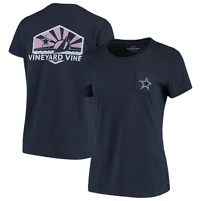T-shirt pour femme Vineyard Vines bleu marine Dallas Cowboys Sunset Sail