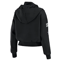 Women's WEAR by Erin Andrews  Black Dallas Cowboys Patch Pocket Cropped Full-Zip Bomber Jacket